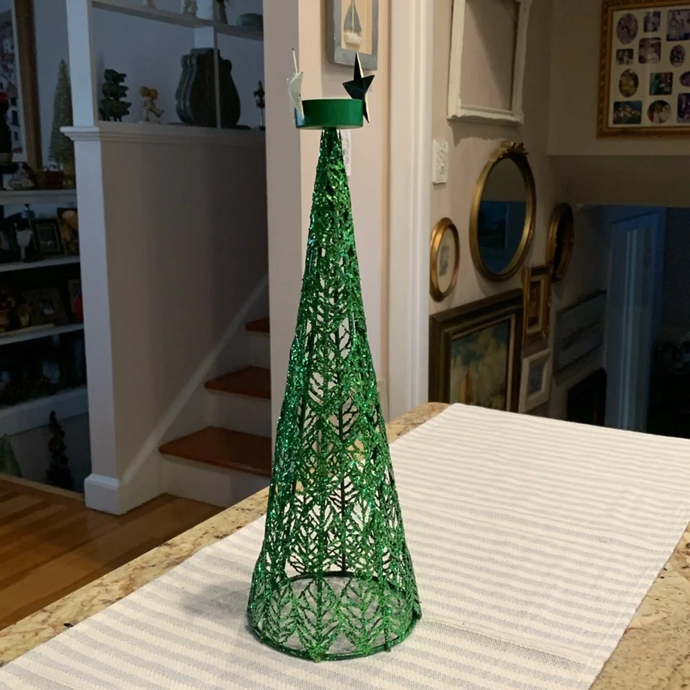 Vintage Green Metal Christmas Tree